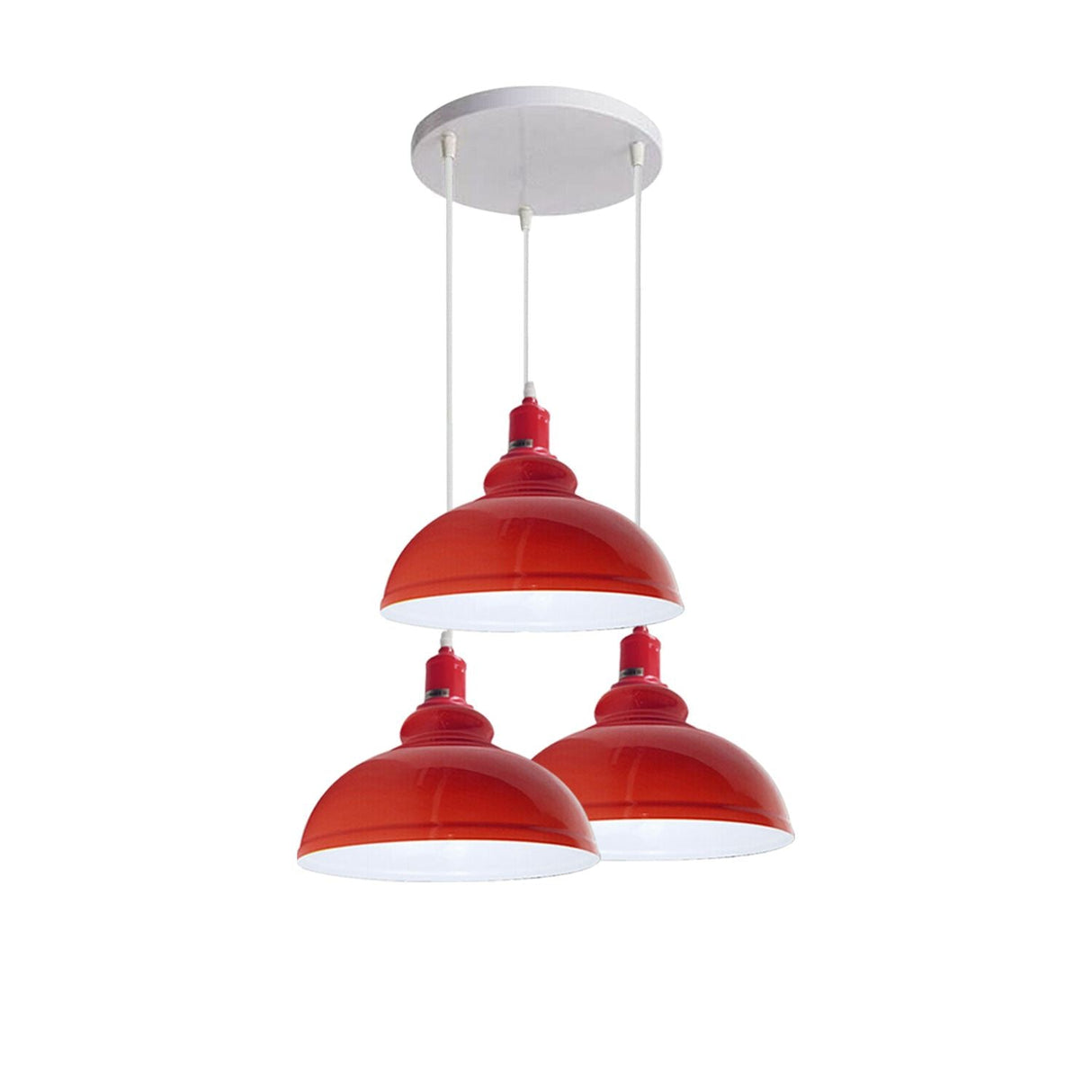 3 Ceiling lamp Pendant Cluster Light Modern Light Fitting Red/Black Lampshades~1356-6