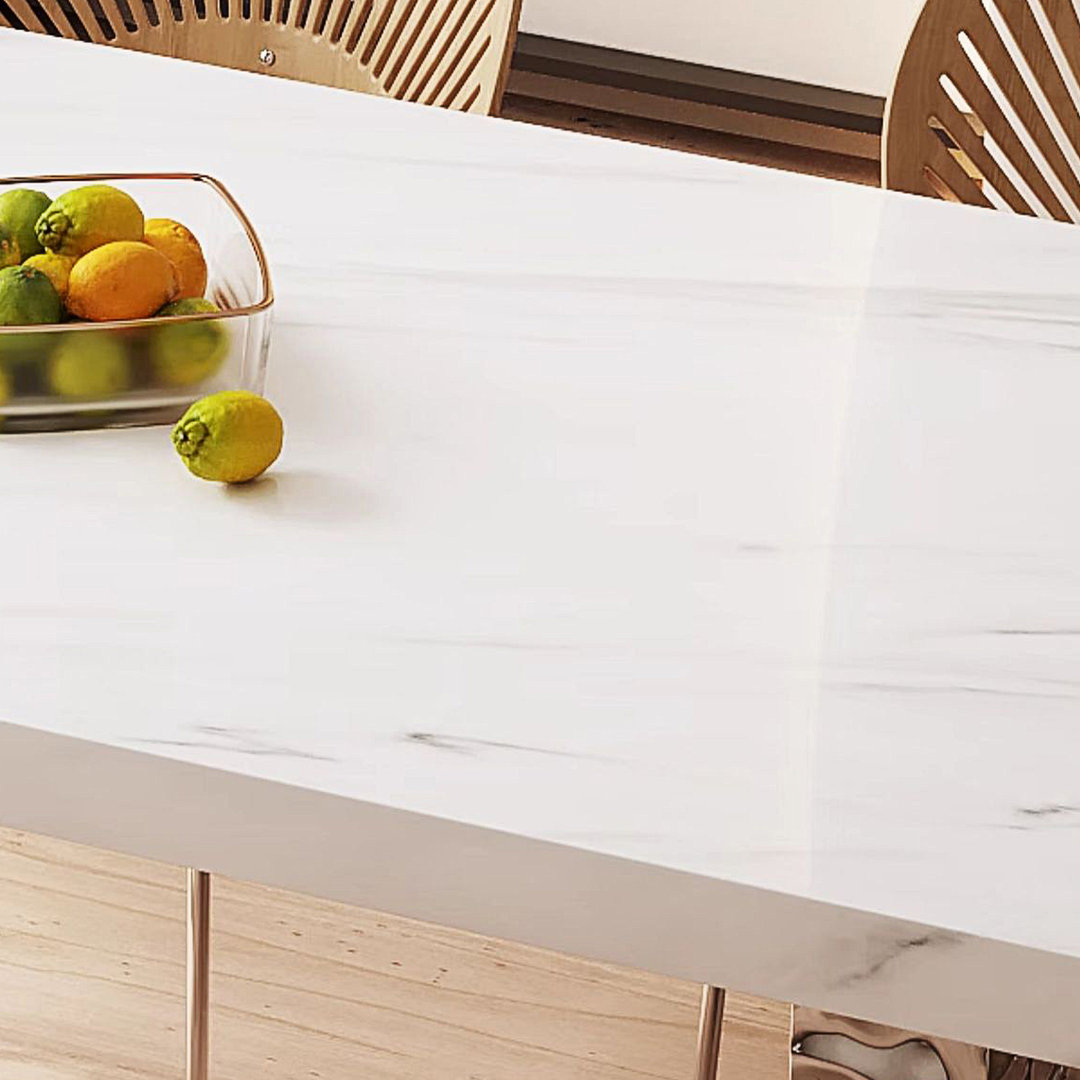 Madison Creamy Dining Table, Sintered Stone & Acrylic