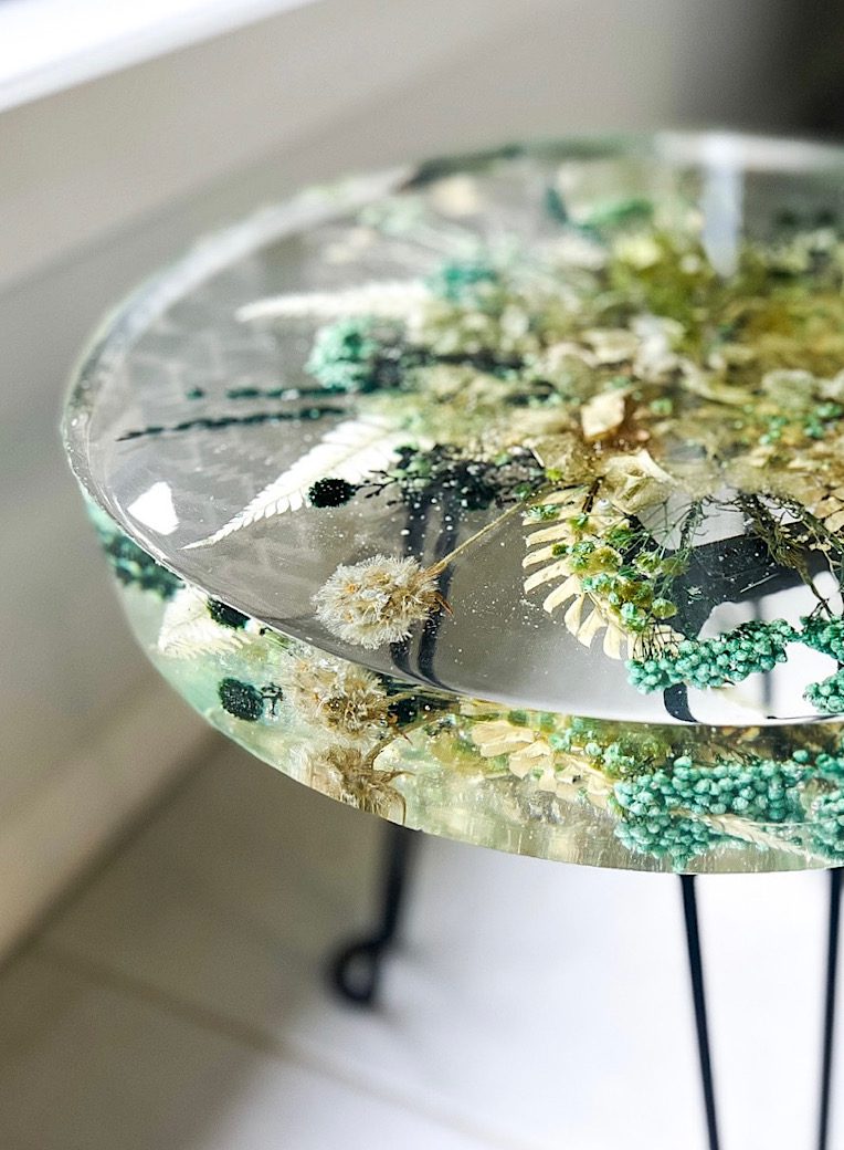 Wedding Bouquet Preservation - Resin Side Table-2