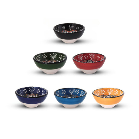 Handmade Ceramic Bowls Set of 6 Mexican 8cm-0