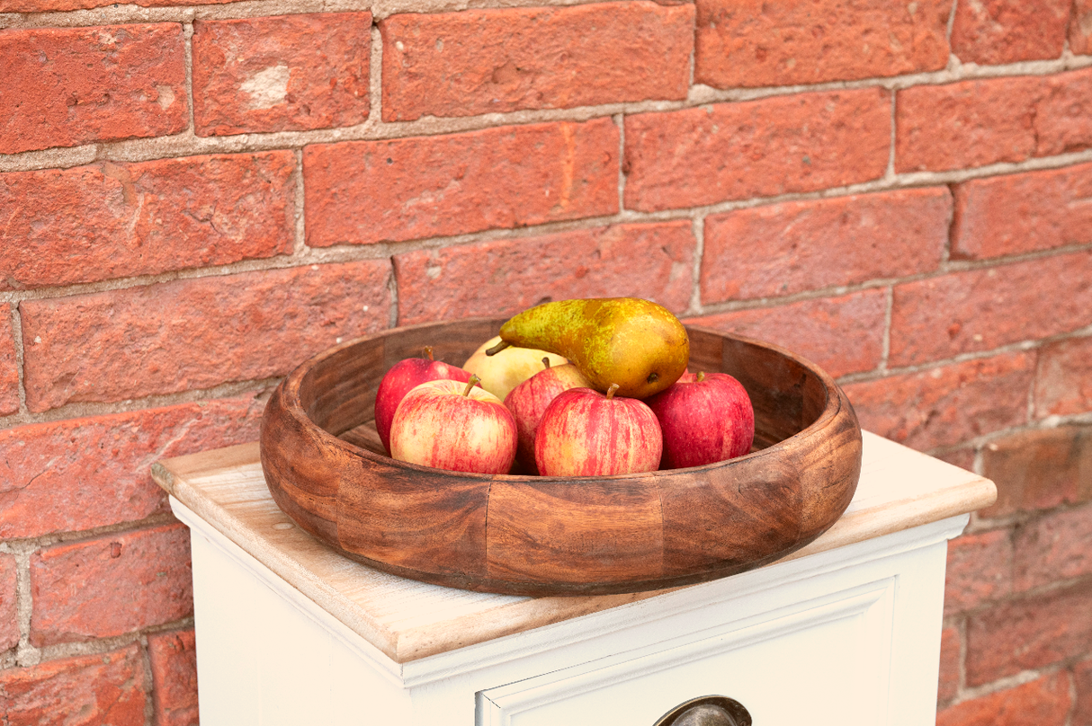 Shallow Wooden Bowl 34cm