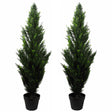 120cm Pair of Artificial Cedar Cypress Topiary UV Resistant-0