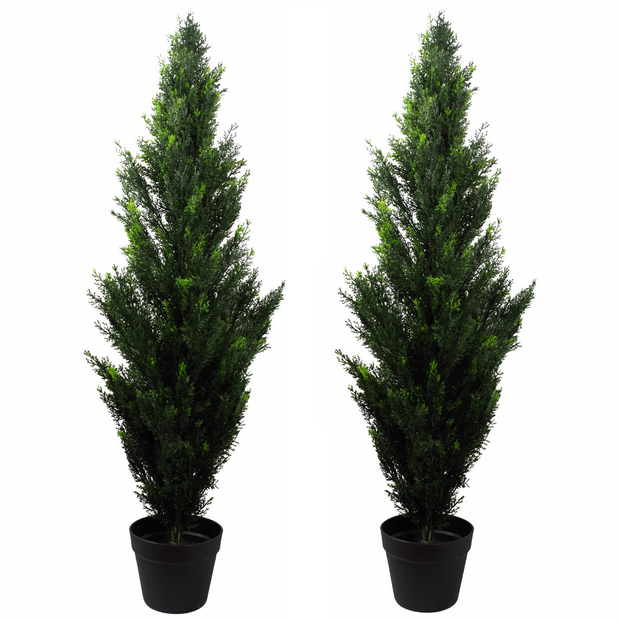 120cm Pair of Artificial Cedar Cypress Topiary UV Resistant-0