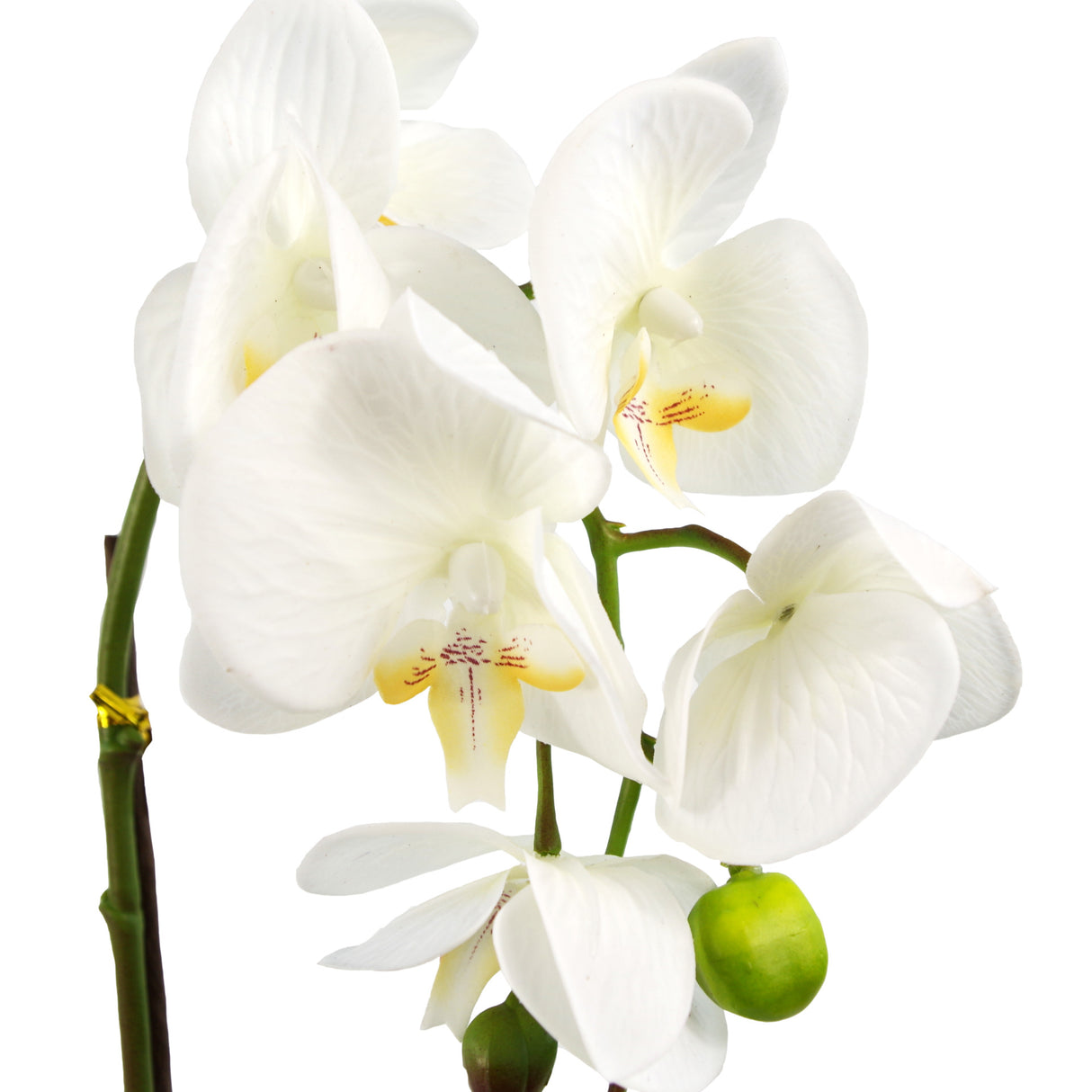 46cm Artificial Orchid White with Silver Pot-1