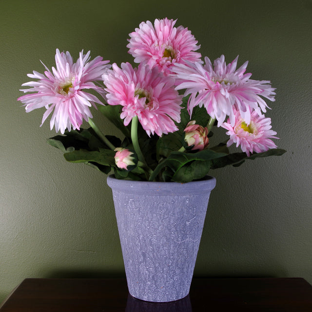 Pink Potted Daisy Flowering Plant Artificial-0