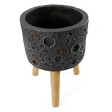 Moon Black Planter with Stand-5