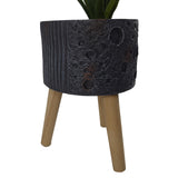 35cm x 24cm Large Lunar Black Planter-5