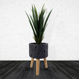 Moon Black Planter with Stand-0