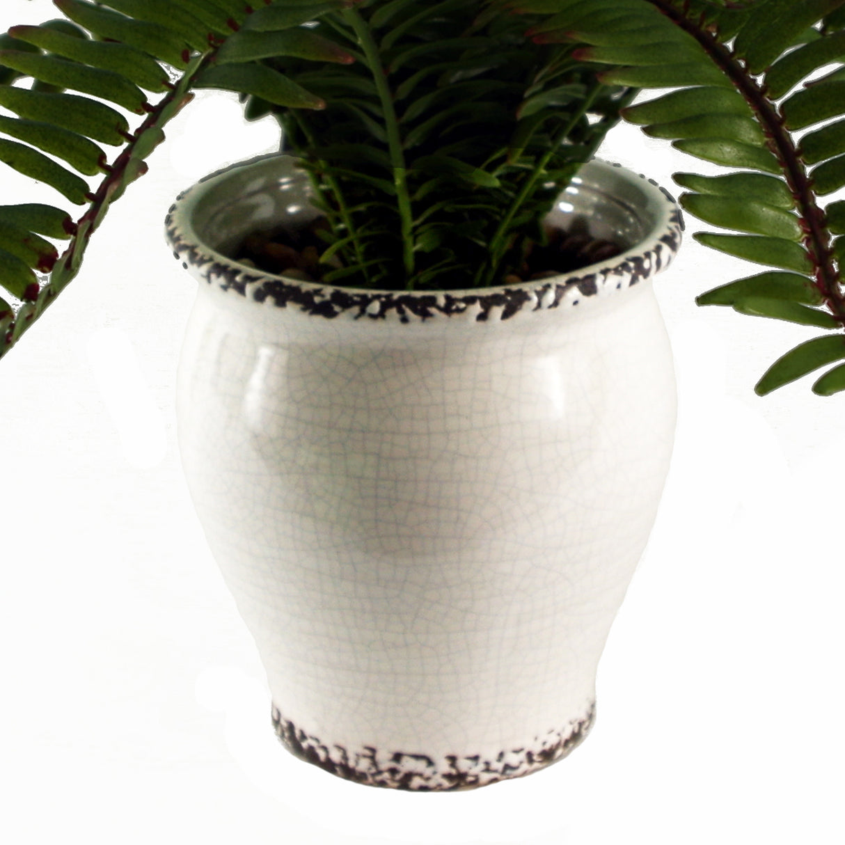 40cm Artificial Fern Bush in Decorative Planter-1