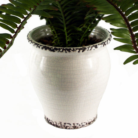 40cm Artificial Fern Bush in Decorative Planter-1