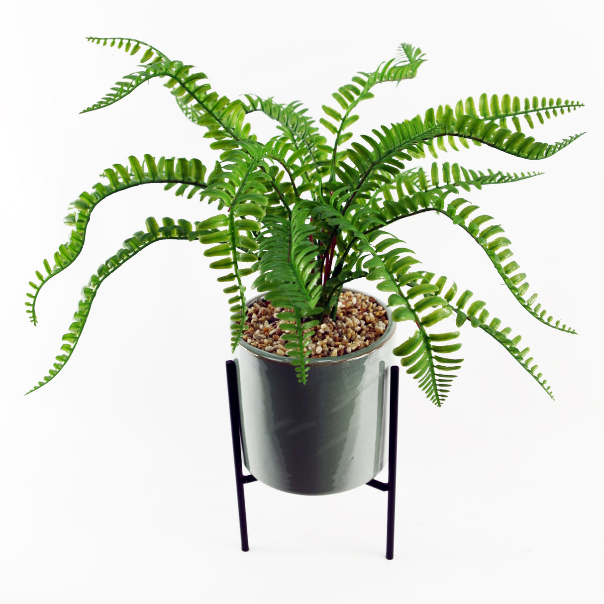 40cm Artificial Fern with Ceramic Planter & Stand-4