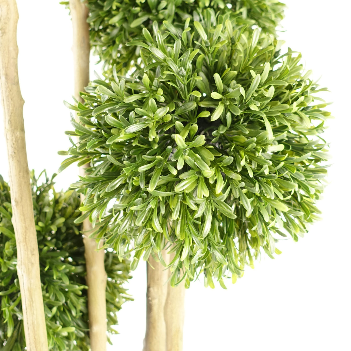 120cm Pair of UV Resistant Balls Topiary - 480 Leaves - Natural Trunk-4