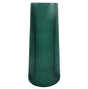 28cm Green Ridged Glass Vase-0