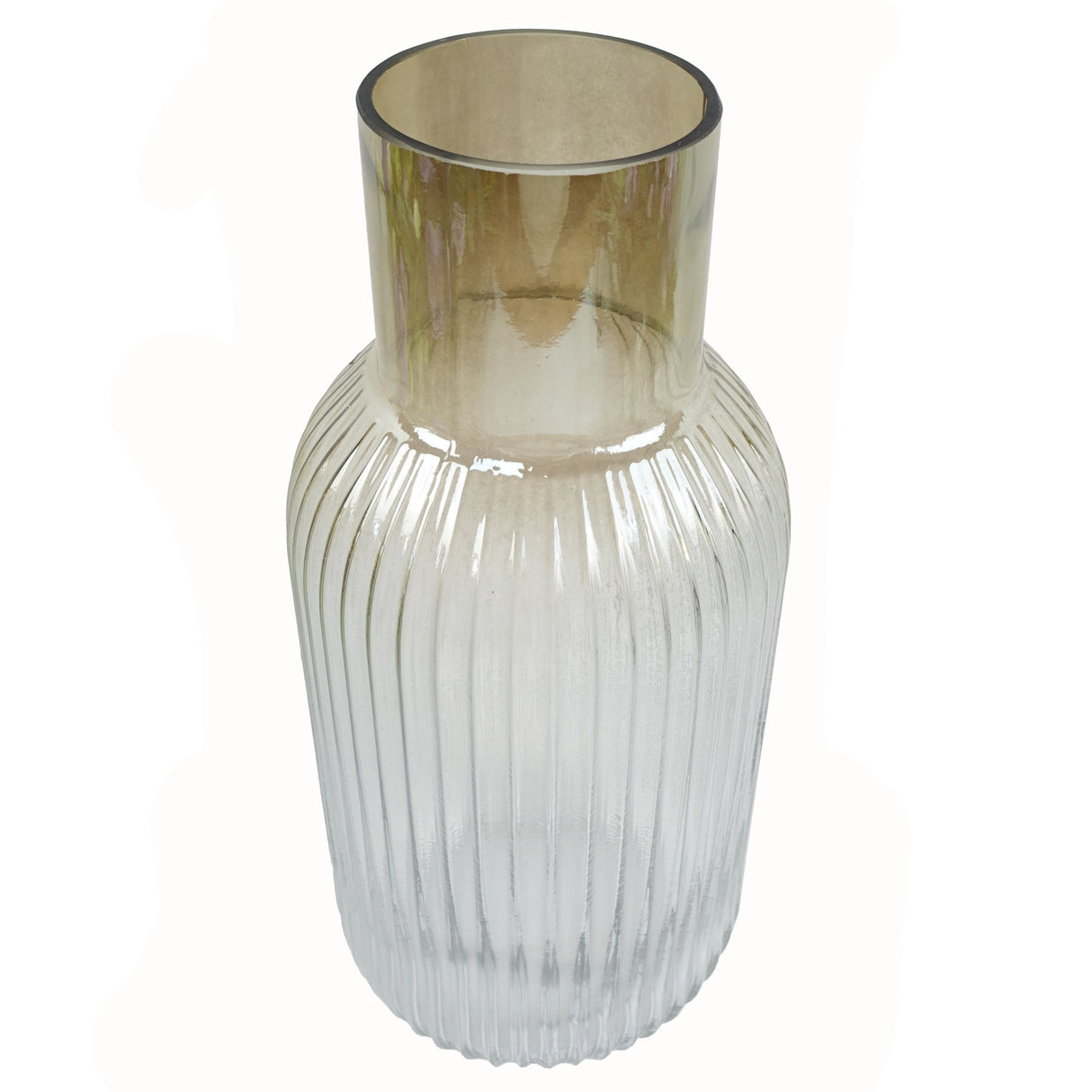 34cm Ridged Ombre Glass Vase-2