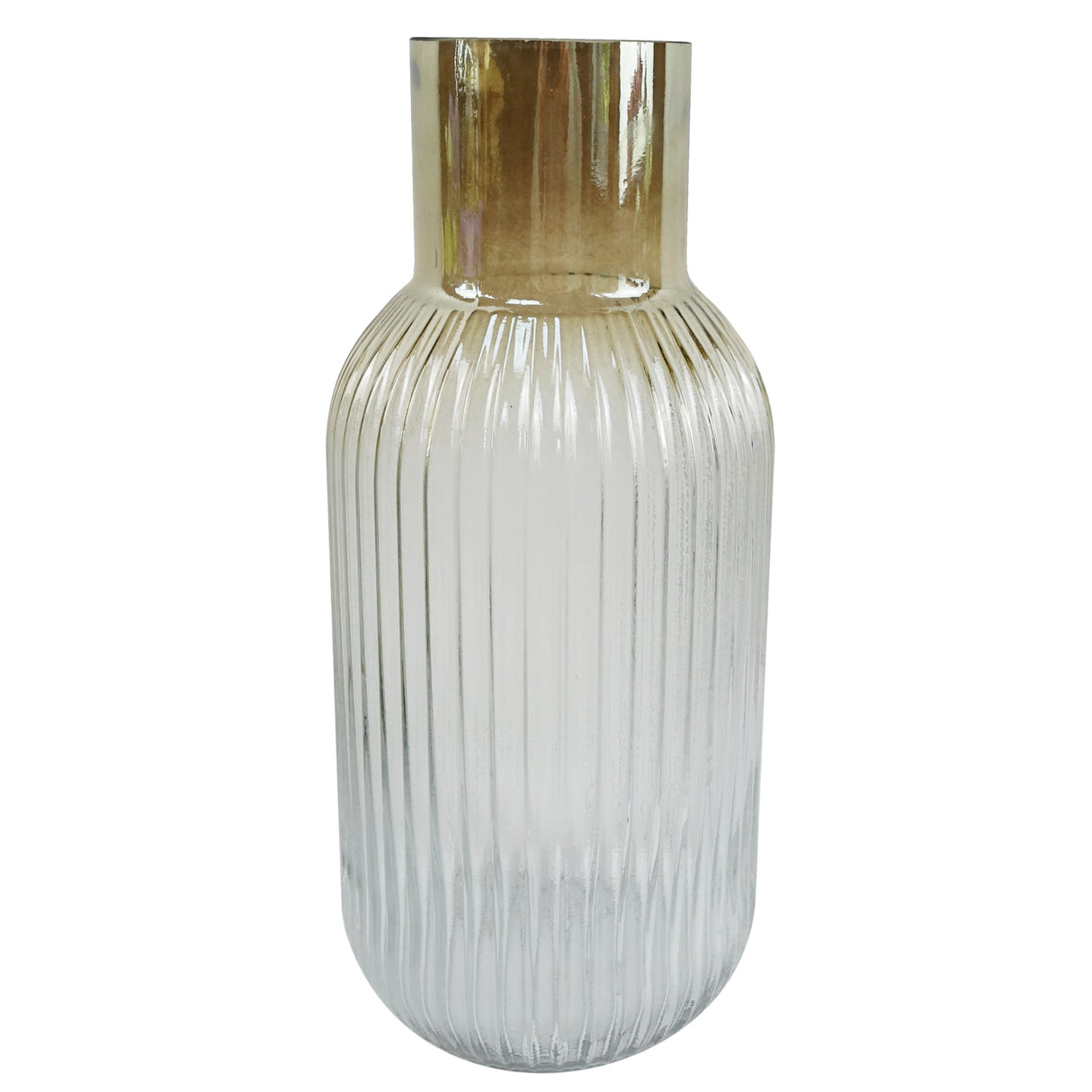 34cm Ridged Ombre Glass Vase-0