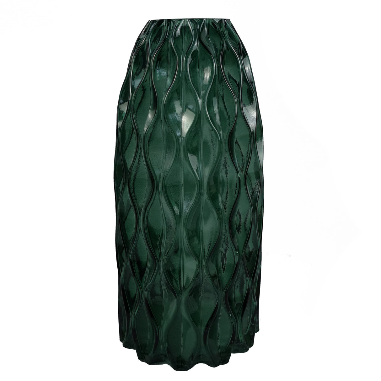 30cm Green Waves Glass Vase-0