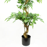 180cm Artificial Twisted Trunk Fruticosa Ficus Tree Triple Ball Topiary 1984 Leaves-2