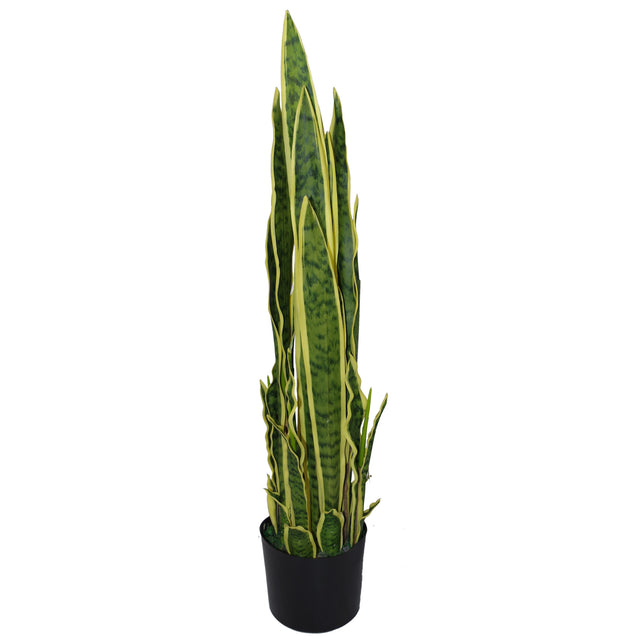 90cm (3ft) Artificial Sansevieria Yellow Green Indoor Plant - Large-0