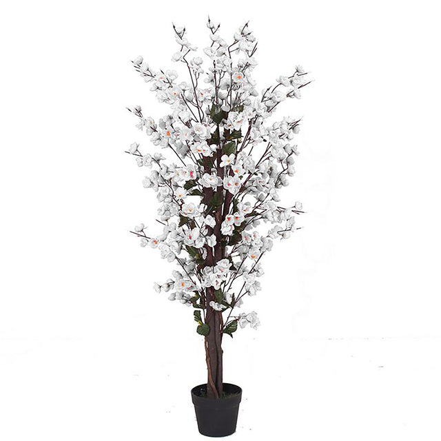 120cm Artificial White Blossom Tree-0