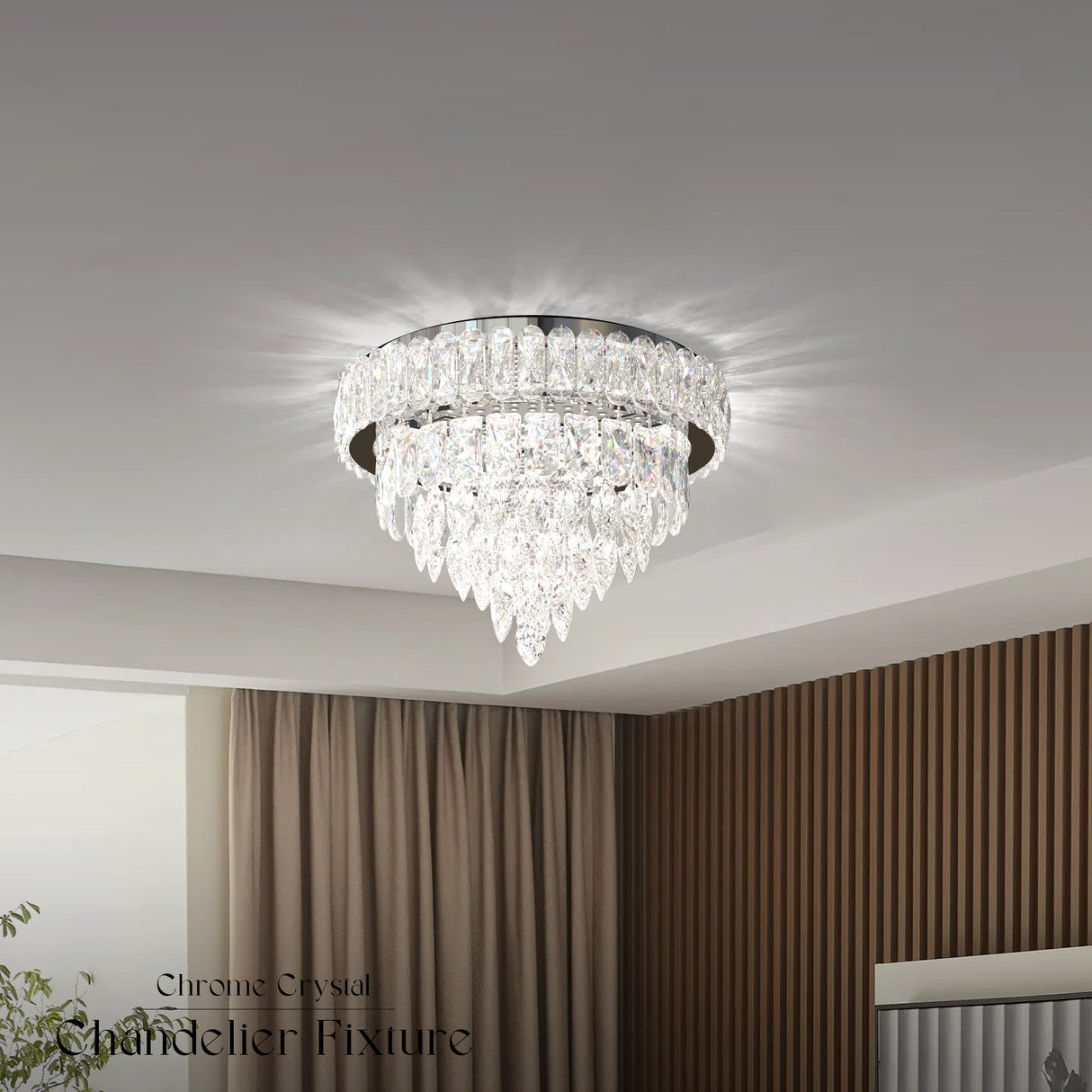 Modern Chandelier LED Crystal Ceiling Mount and Hanging Light ~5423-4