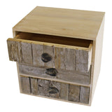 3 Drawer Unit, Driftwood Effect Drawers With Pebble Handles