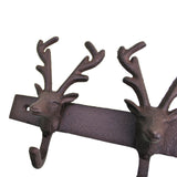 Rustic Cast Iron Wall Hooks, Reindeer