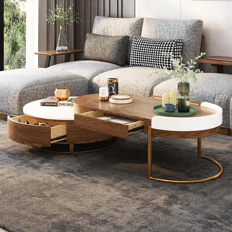 Ouezzane Nesting Coffee Table Set, TV Stand, Oak | Weilai Concept