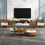 Ouezzane Nesting Coffee Table Set, TV Stand, Oak | Weilai Concept