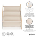 MAMOI® Book shelf for kids Beige, Bookcase for childrens room, Small bookshelf for toddler, Child bookcases and shelves, Wall stand storage and furniture for bedroom-1