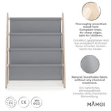 MAMOI® Book shelf for kids Grey, Bookcase for childrens room, Small bookshelf for toddler, Child bookcases and shelves, Wall stand storage and furniture for bedroom-1