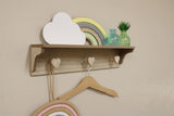 Rainbow and Cloud Shelf with Hooks