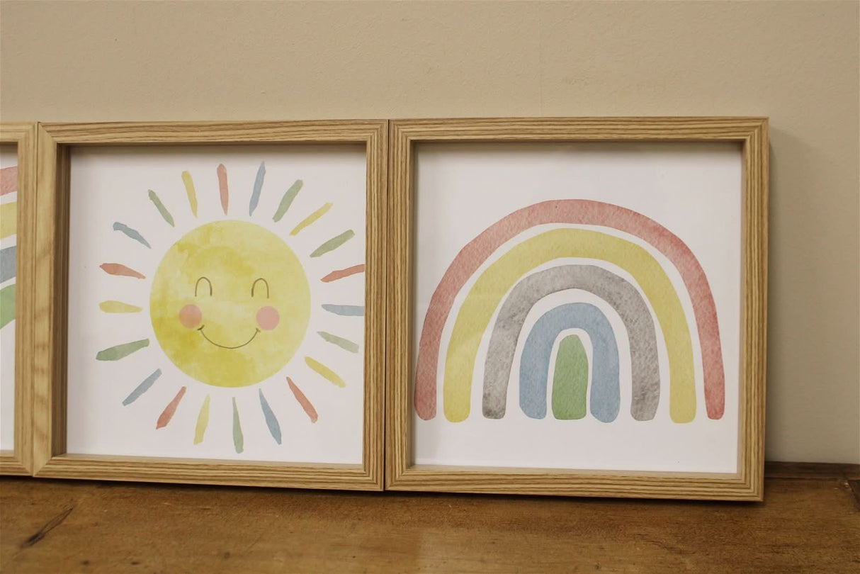 Set of Three Rainbow Framed Prints