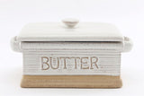 Natural Ceramic Butter Dish 19cm