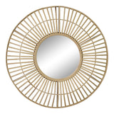 Circular Natural Rattan Effect Mirror 70cm