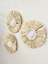 Set of Three Dried Grass Mirrors