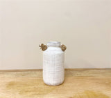 Small Stone Vase with Rope Handle