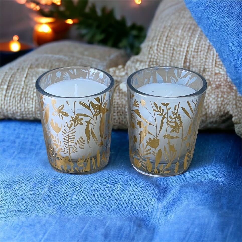 Scented Leaf Votive Candles, Pack of 2