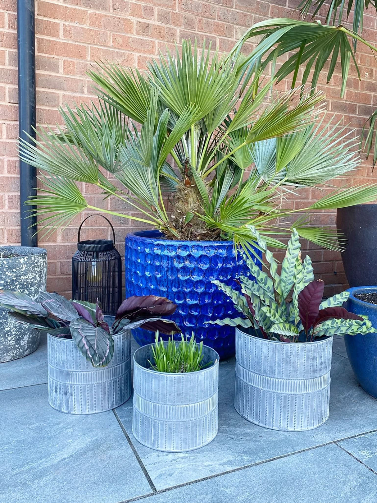 Set of Three Metal Garden Planters