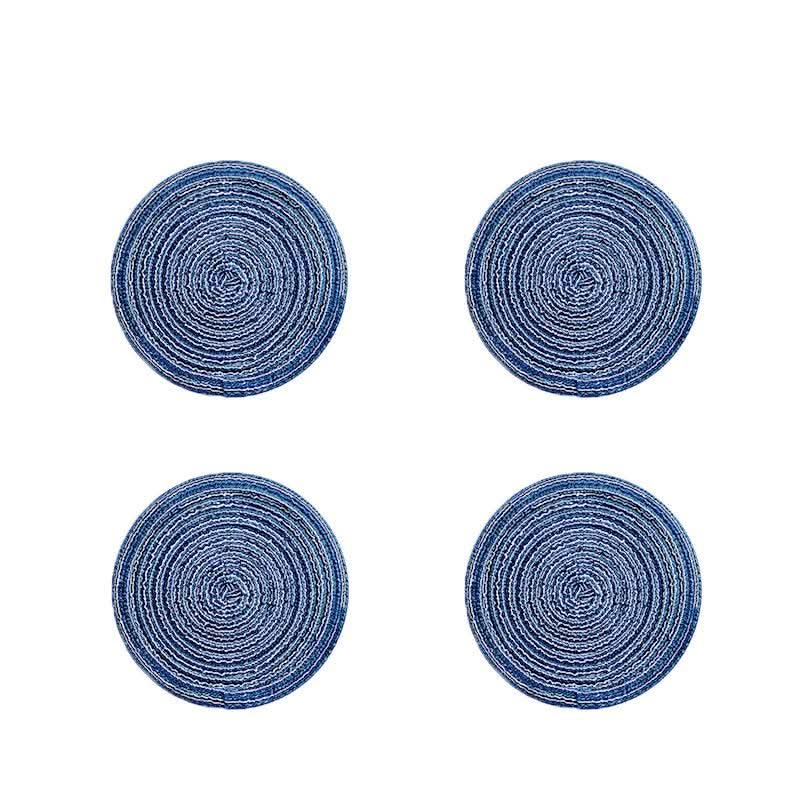 Round Braided Woven Placemats, Set of 4 Pieces | Weilai Concept