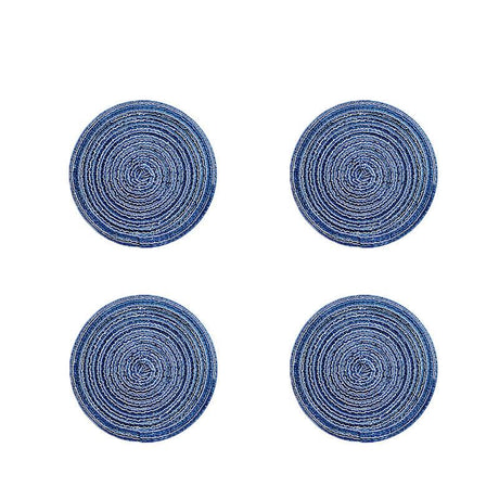 Round Braided Woven Placemats, Set of 4 Pieces | Weilai Concept