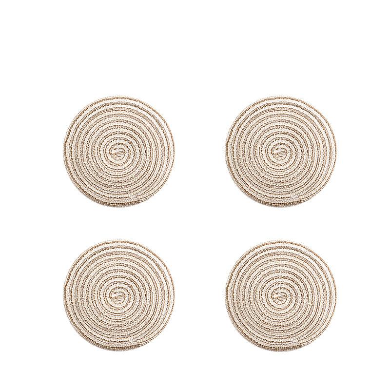 Round Braided Woven Placemats, Set of 4 Pieces | Weilai Concept