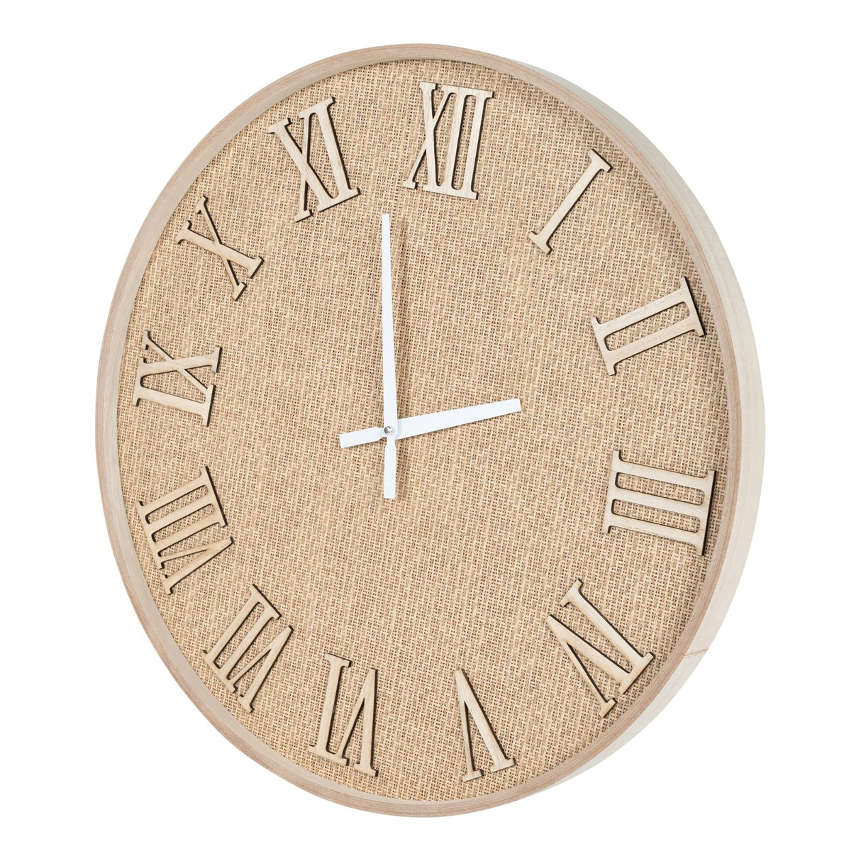 Serenity Hessian Woven Wall Clock 50cm