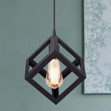 Ceiling Pendant Light Black Square Wire Cage Lamp Lighting~1493-3