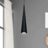 Long Cone Pendant Light Black Tube Conical Ceiling Hanging Light ~4594-2