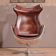 A3 Aviator Egg chair, Brown Leather, Aluminium | Weilai Concept