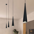 Long Cone Pendant Light Black Tube Conical Ceiling Hanging Light ~4594-0