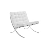 Barcelona Chair And Ottoman, White Leather | Weilai Concept