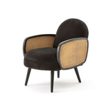 Cane Rattan Armchair, Velvet | Weilai Concept