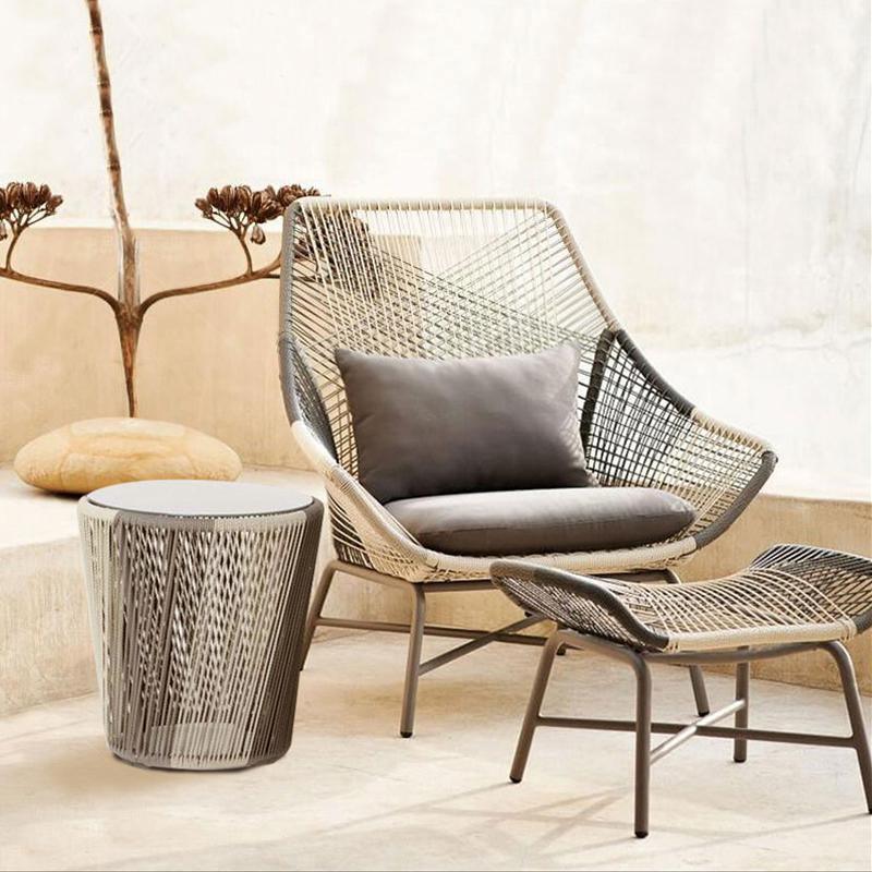 Carmean Rattan Chair and Footstool, Outdoor Furniture | Weilai Concept