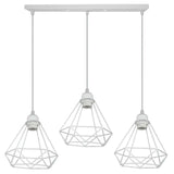 Retro Industrial White Diamond Cage Ceiling Pendant Light Hanging Indoor Lighting ~1182-5